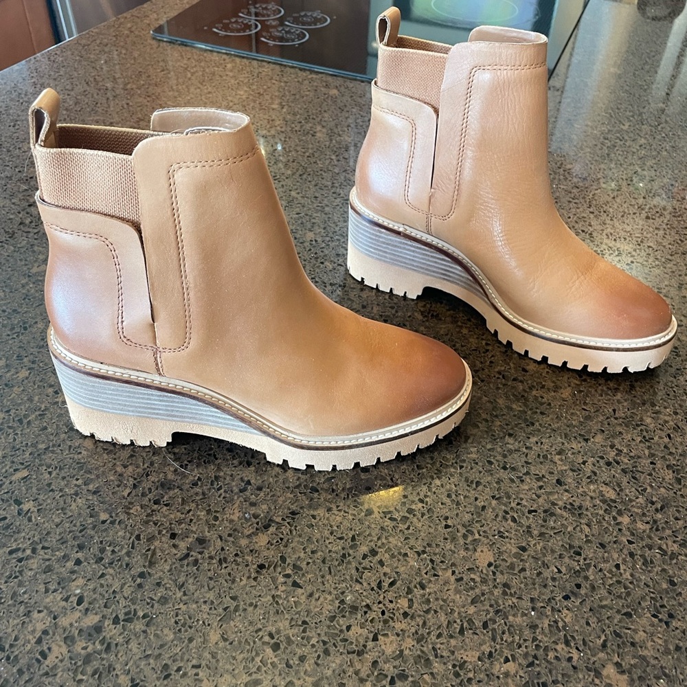 Vince Camuto light brown boots.  NWT. Size 8